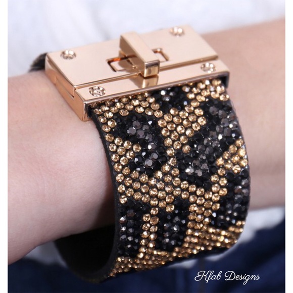 KFab Designs Jewelry - ❤️LAST 1! Rhinestone Leopard Wrap Cuff Bracelet!